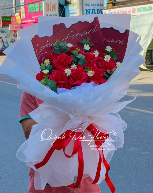 Bó hoa sáp đỏ cao cấp to đẹp 