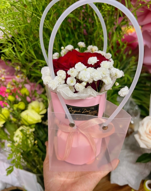 Bó hoa 1 bông kèm túi