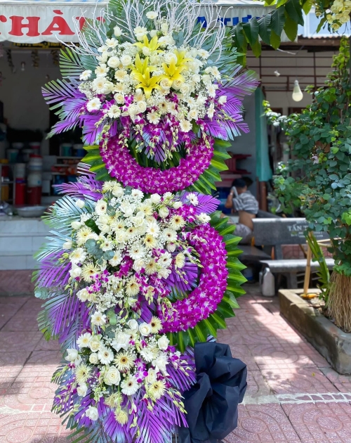 Kệ viếng 3 tầng màu tím 