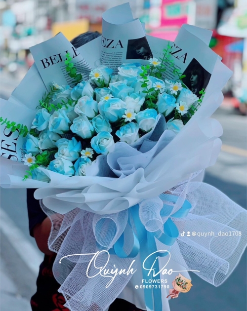 Bó hoa sáp xanh dương tặng bạn trai