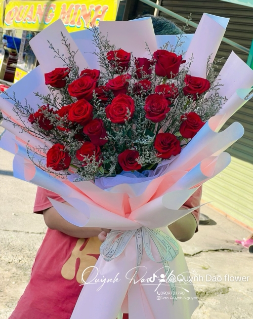 Bó hoa hồng đẹp, đơn giản 