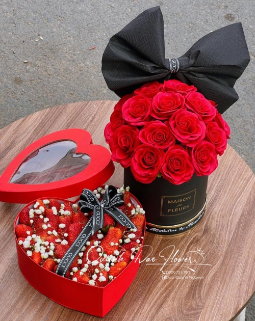 Combo hoa và trái cây 