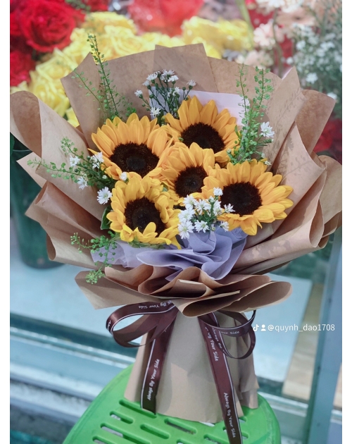 Bó hoa hướng dương 5 bong nhỏ xinh