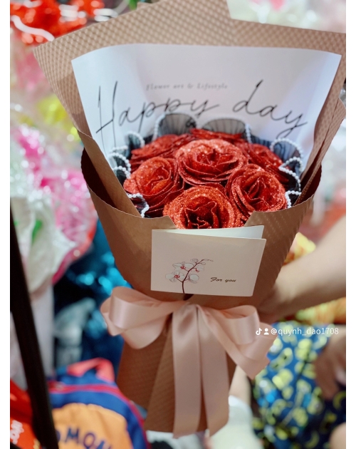 Bó hoa Hồng đỏ đơn giản