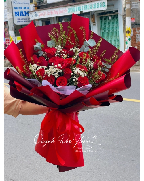 Bó hoa hồng đỏ giá rẻ