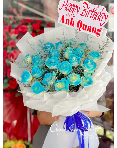 Bó hoa tốt nghiệp màu xanh dương  tặng bạn 