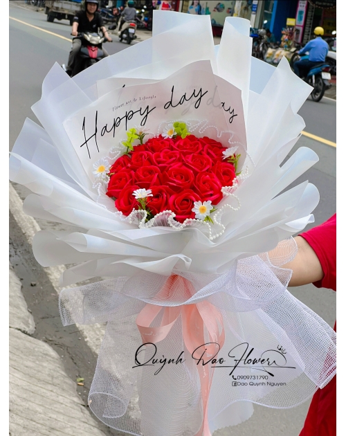 Bó hoa tốt nghiệp hoa sáp đỏ 