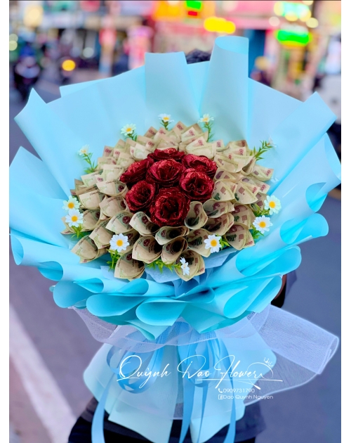 Bó hoa tiền 10k tặng bạn trai