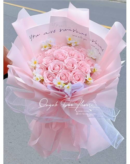 Bó hoa sáp hồng paster bình dương 