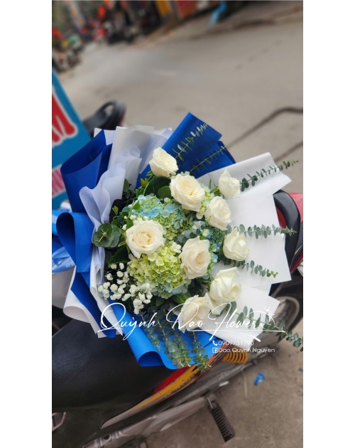 Hoa Tú cầu mix xanh dương 