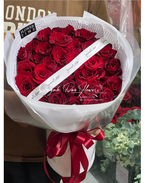 Bó hoa Ecuador hồng nhung