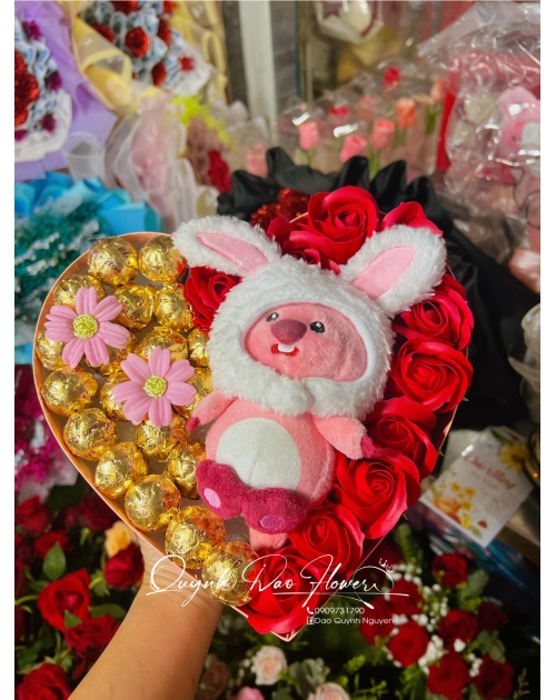 Hộp hoa kèm sô cô la