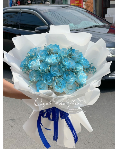 Bó hoa sáp cao cấp xanh loang