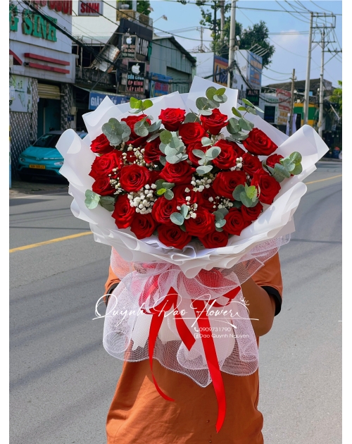 Bó hoa Hồng đỏ 30 bông thủ Đức 
