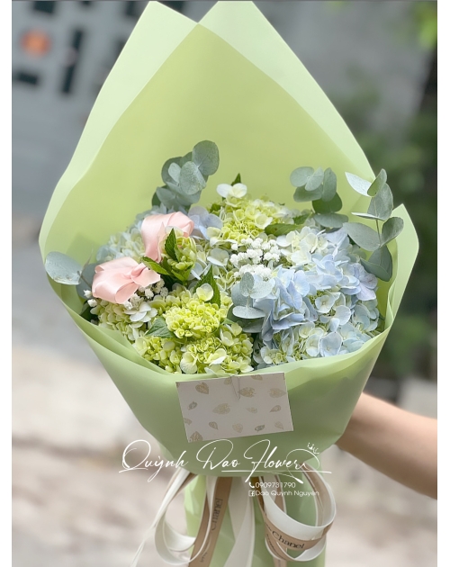 Bó hoa Cẩm Tú cầu tặng tốt nghiệp , lễ trưởng thành 