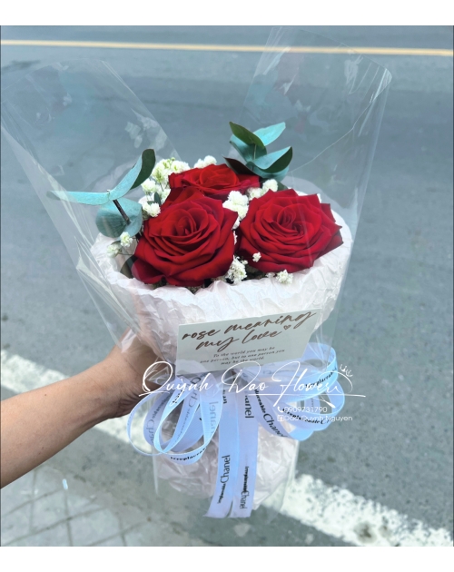Bó hoa hồng 3 bông