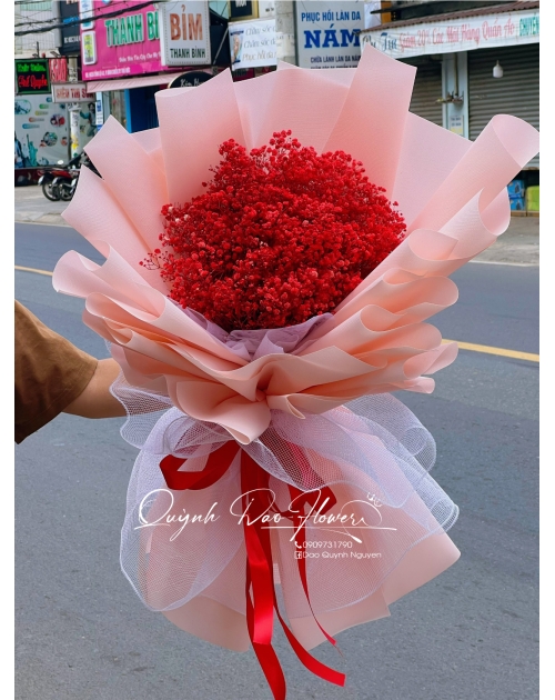 Bó hoa bi khô màu đỏ tặng sinh nhật 