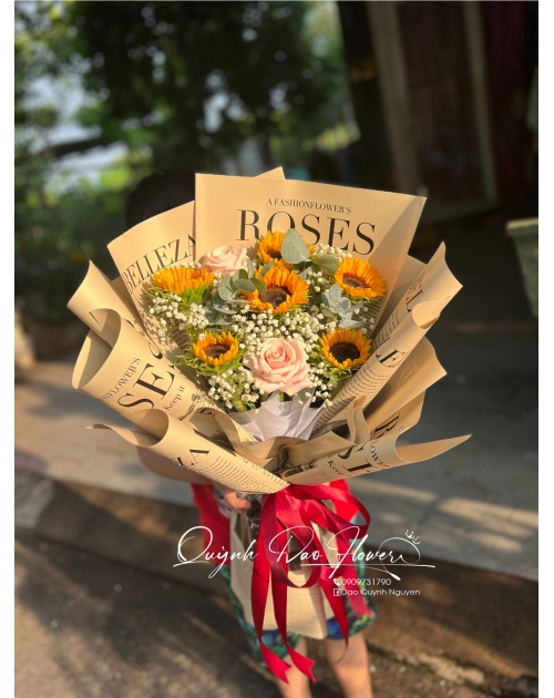 Bó hoa hướng dương tốt nghiệp rẻ đẹp 