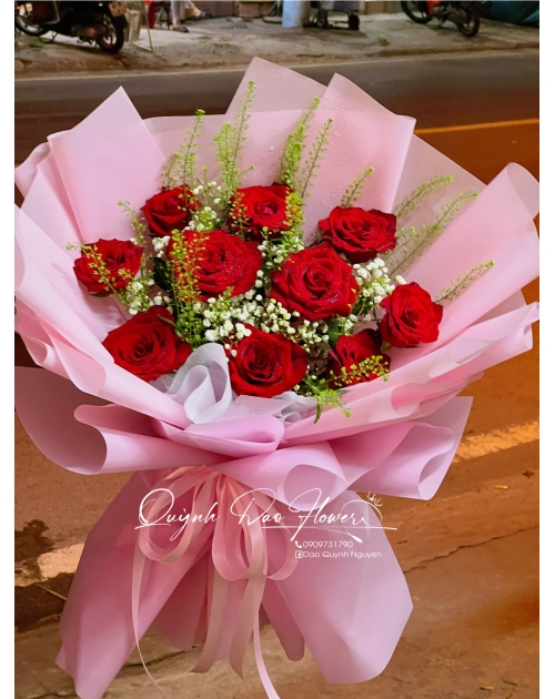 Bó hoa đỏ 10 bông