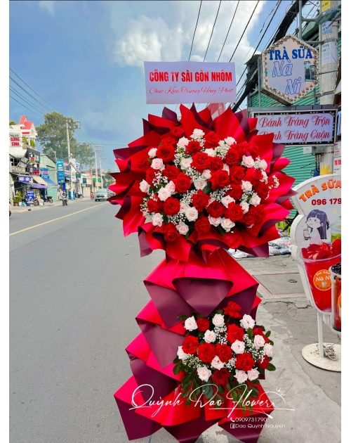 Kệ khai trương giấy đỏ to đẹp 