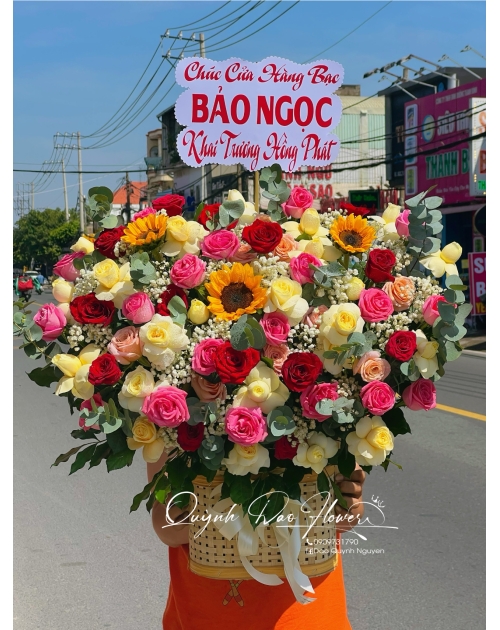 Giỏ mix nhiều hoa