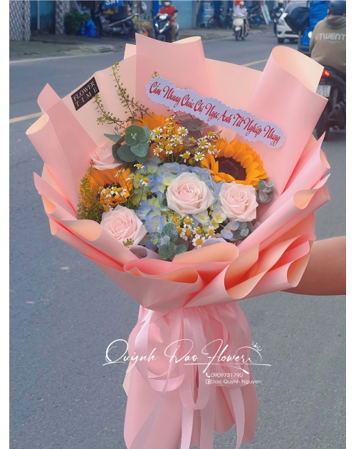 Bó hoa hướng dương mix