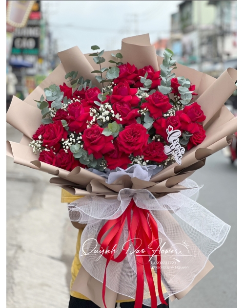Bó hoa hồng đỏ ohara to đẹp 