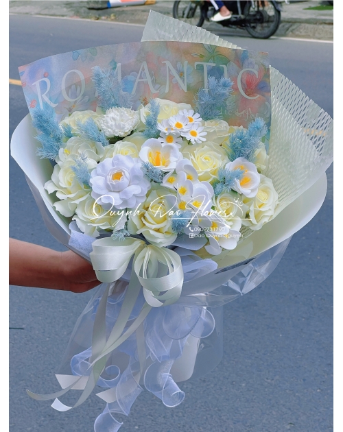 Bó hoa sáp trắng 