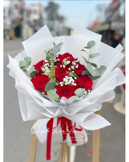 Bó hoa hồng đỏ 7 bông