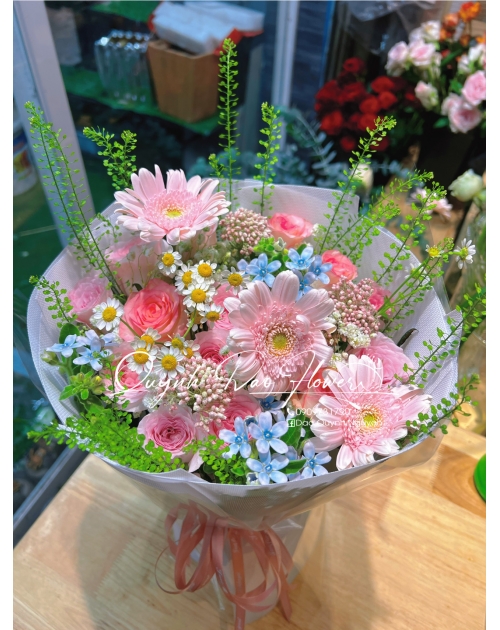 Bó hoa mix sao xanh