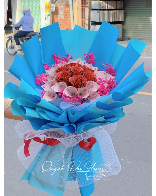 Bó hoa tiền 50k, bình chiểu, thủ Đức 