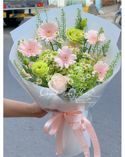 Tú cầu mix hoa đồng tiền