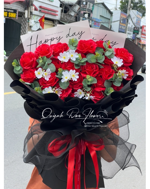 Bó hoa sáp đỏ cao cấp 