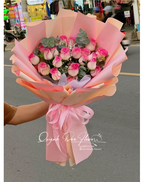 Bó hoa hồng tươi  tặng sinh nhật vợ