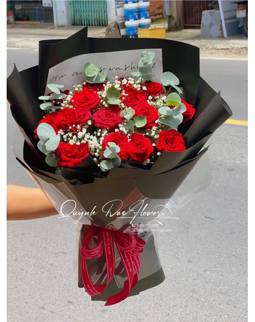 Bó hoa Hồng đỏ thủ dầu 1
