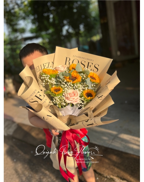 Bó hoa hướng dương tốt nghiệp rẻ đẹp 