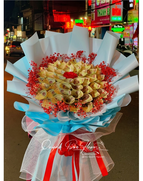 Bó hoa tien 10k tặng mẹ