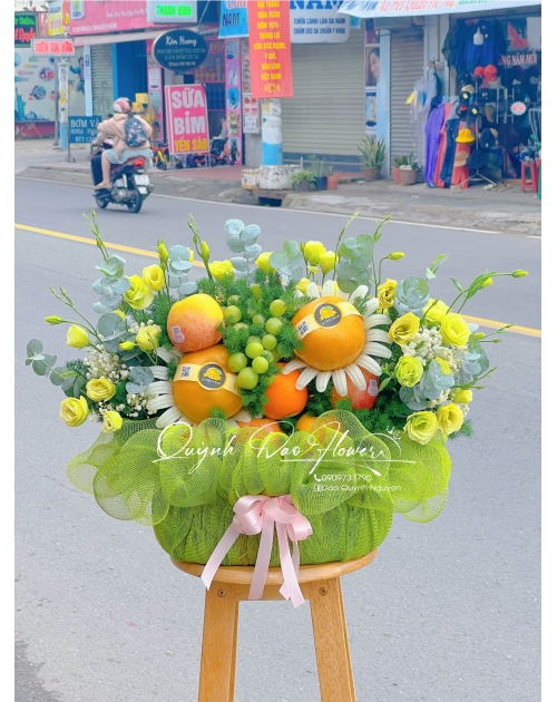 Giỏ trái cây xanh lá