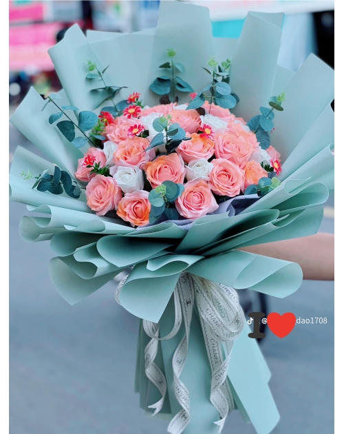 Bó hoa sáp tone cam tặng bạn