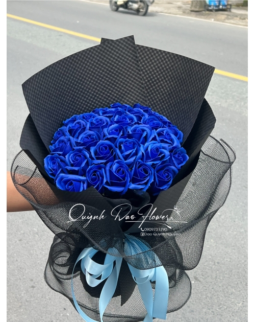 Bó hoa sáp xanh dương 30 bông