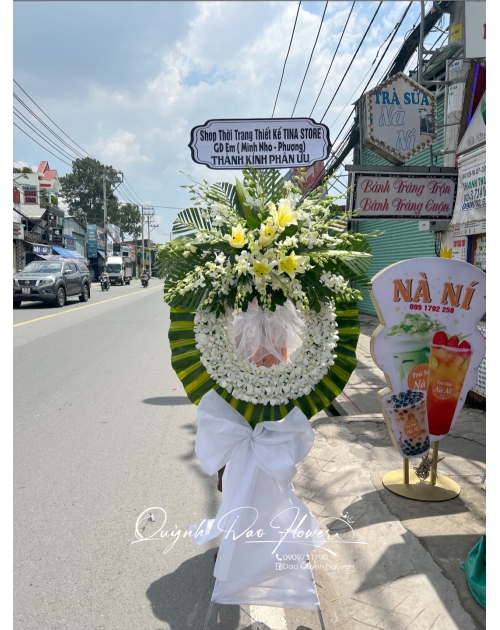 Kệ viếng 1 tầng lan trắng 