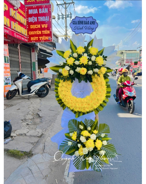 Kệ viếng cúc vàng 