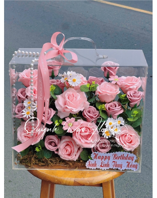 Vali hoa sáp Tone hồng 