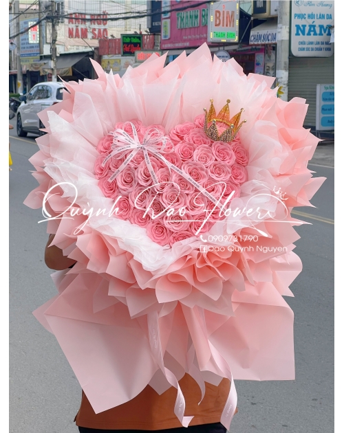 Bó hoa sáp cao cấp màu Hồng thủ Đức 