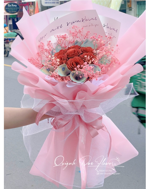 Bó hoa tiền 5 triệu