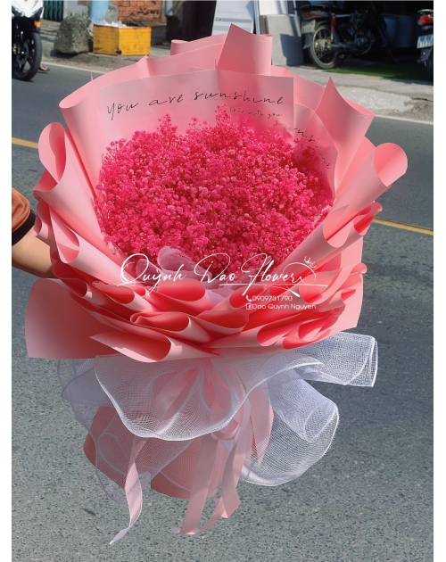 Hoa bi khô màu hồng 