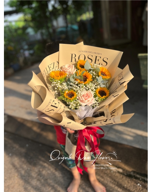 Bó hoa hướng dương tốt nghiệp rẻ đẹp 