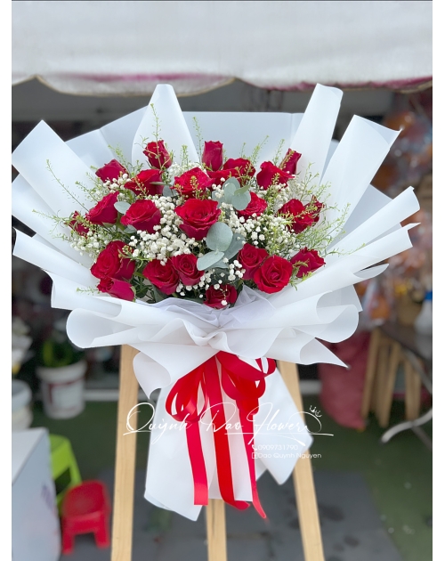 Bó Hồng 25 bông giá rẻ, giao hàng toàn quốc 