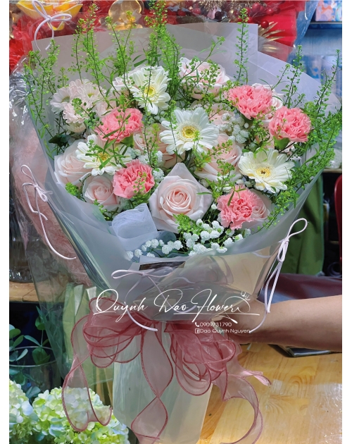 Bó hoa mix hoa Cẩm chướng 