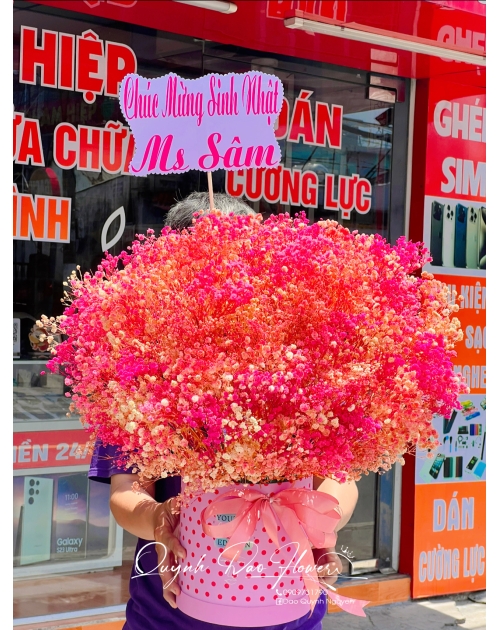Giỏ hoa bi Hồng tặng sinh nhật 